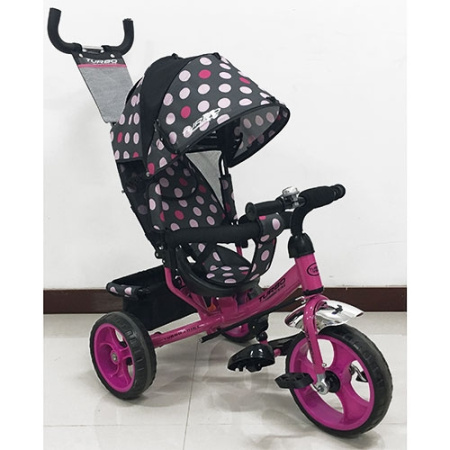 фото Колясочный велосипед TurboTrike M 3113-6-D (розовый круги)