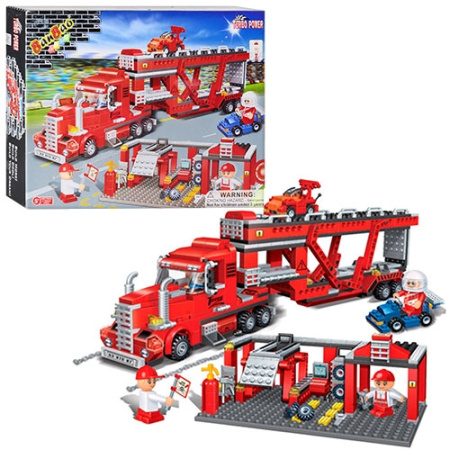 фото Конструктор для детей BANBAO 8762 трейлер транспорт СТО (660 деталей)