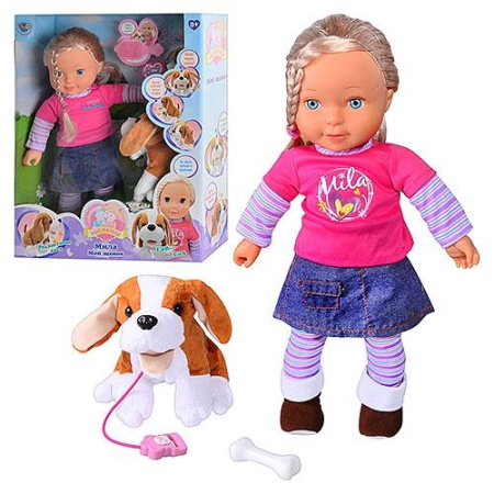 фото Кукла "Мила"5371  с собачкой (92106)