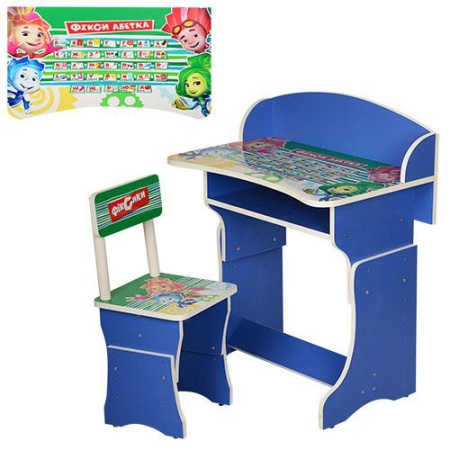 фото Детская парта 301-10 регулируемая по высоте Фиксики (голубая)