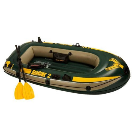 фото Надувная двухместная лодка Intex 68347 с веслами и насосом