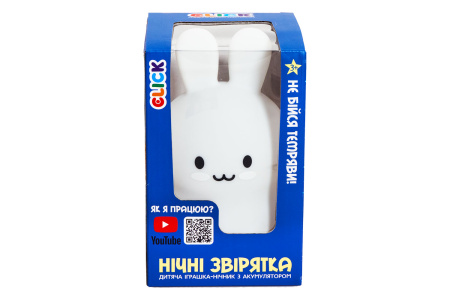 фото Детский ночник-игрушка Click "Hічні звірятка" Зайчик 14 см