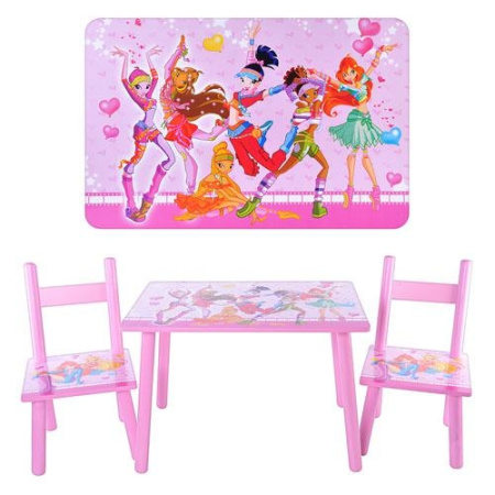 фото Детский столик 2547-34 и два стульчика Винкс