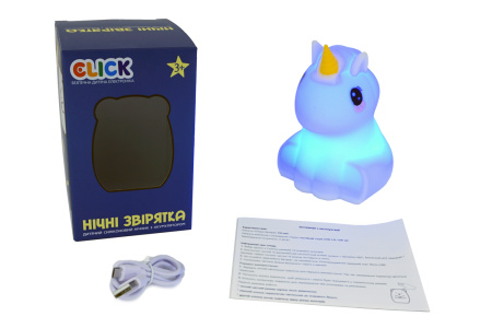 фото Детский ночник-игрушка Click "Hічні звірятка" Единорог 12 см фото Детский ночник-игрушка Click "Hічні звірятка" Единорог 12 см