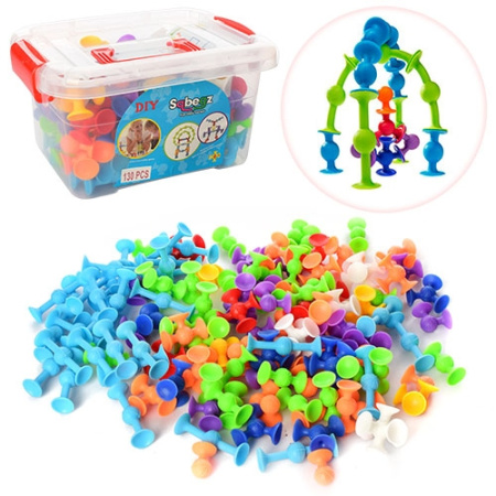 фото Детский конструктор на присосках LS010 в чемодане (130 деталей)