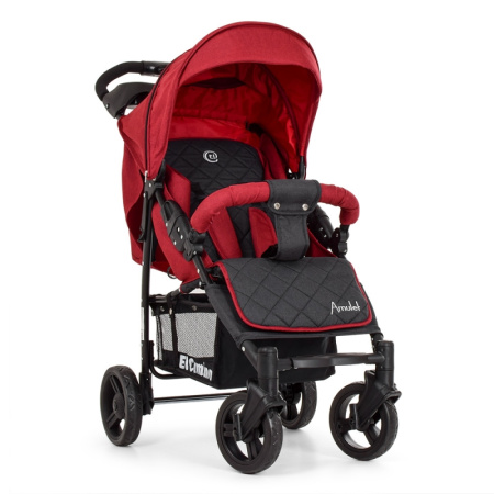 фото Коляска-книжка детская прогулка El Сamino ME 1015L AMULET Deep Red дождевик чехол (красная)