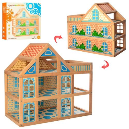 фото Детский деревянный домик для куклы MD 1239 трехэтажный