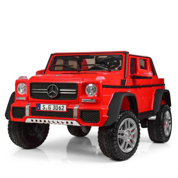 Детский полноприводный джип Mercedes Maybach M 4000EBLR-3 кожаное сиденье (красный)