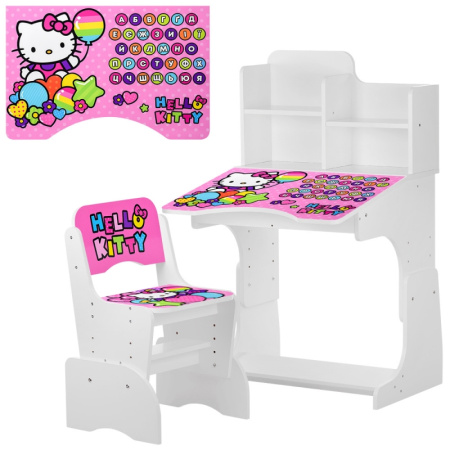 фото Детская парта растишка Hello Kitty W 2071-64-1 со стульчиком (белая)