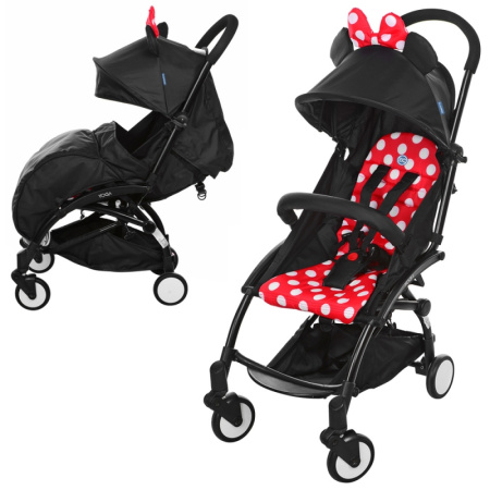 фото Детская прогулочная коляска M 3548-2-3 YOGA книжка (черная Мини Маус)