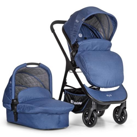фото Универсальная коляска для детей El Camino ME 1014-4 EVE люлька 2в1 (синяя)