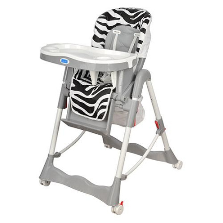 фото Стульчик с колесами RT-002-ZB для кормления с корзиной (зебра)