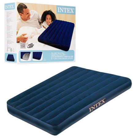 фото Велюровый матрац Intex 68758 надувной (137-191-22 см)