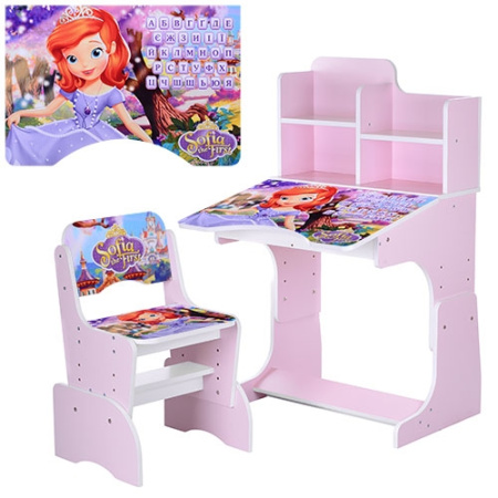 фото Регулируемая парта со стульчиком W 2071-41-2(UA) (розовая)