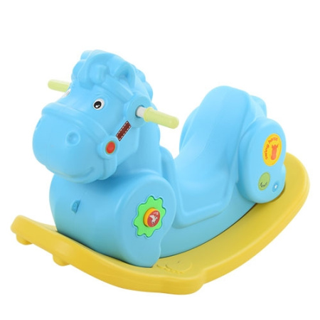 фото Пластиковая лошадка-качалка YG2016-21 с пищалкой (голубая)