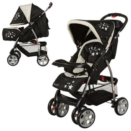 фото Детская прогулочная коляска M 2107-3 с чехлом (черно-белая)