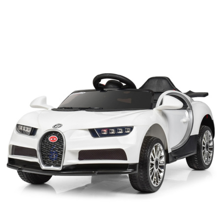 фото Детский автомобиль Bugatti M 3988EBLR-1 с кожаным сиденьем 2 мотора (белый)