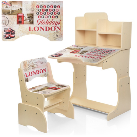 фото Парта Bambi B 2071-26-3 с полочками (венге светлый, Лондон)