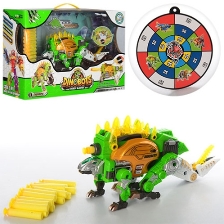 фото Трансформер динозавр-автомат SB375 стреляет присосками мишень