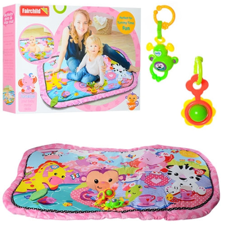 фото Детский развивающий коврик FC068 с подвесками-погремушками