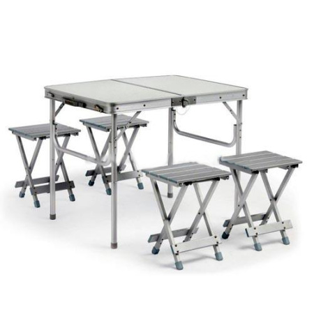 фото Алюминиевый стол-чемодан + 4 стульчика HXPT 8828 F