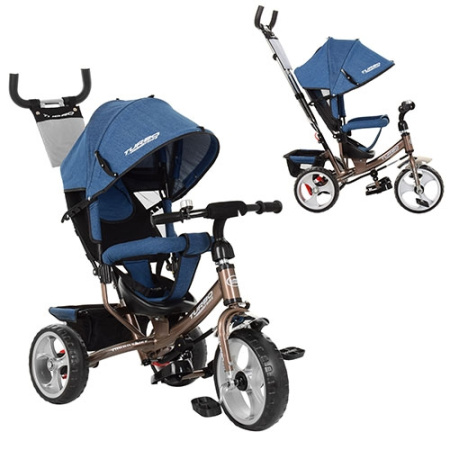 фото Трехколесный велосипед TurboTrike M 3113J-13 колеса EVA джинсовый (шоколад)