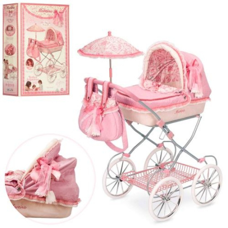 фото Детская коляска для куклы DeCuevas 81026 классика сумка зонтик корзинка