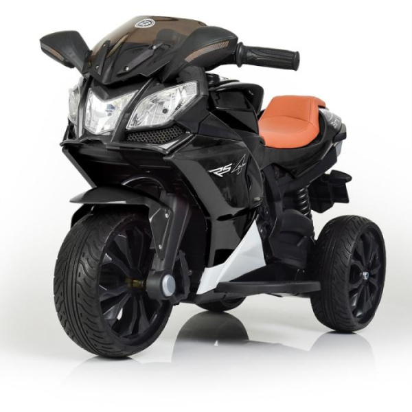 Детский электромобиль мотоцикл Bambi M 3912EL-2 с кожаным сиденьем колеса ЕВА (черный)
