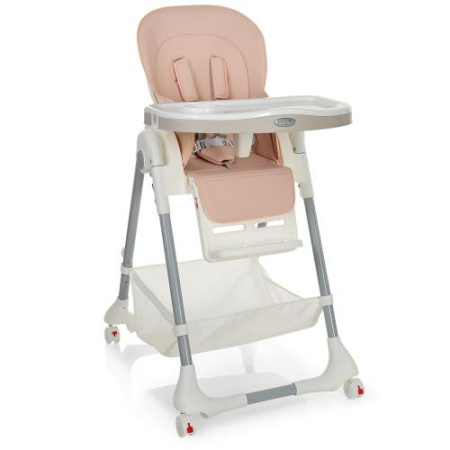 фото Детский стульчик для кормления Bambi M 3822-13 кожаный с выдвижным столиком (бежевый)