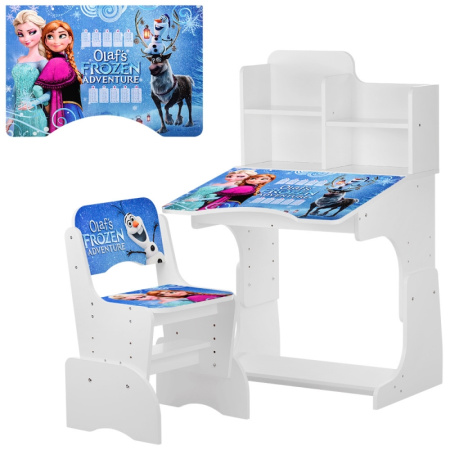 фото Детская регулируемая парта W 2071-69-2 Frozen со стульчиком (белая)