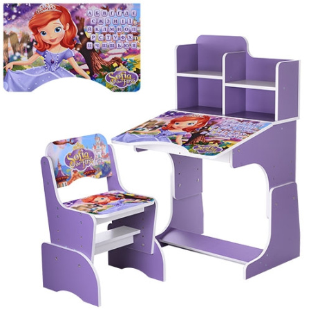 фото Регулируемая парта со стульчиком W 2071-41-3(UA) (фиолетовая)