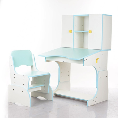фото Парта со стульчиком и шкафчиками BAMBI W 903-4 (бело-мятная)