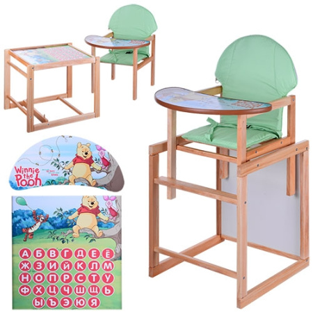 фото Детский стульчик для кормления WINNIE THE POOH M K-120-6 трансформер (зеленый)