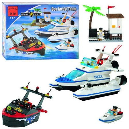 фото Детский конструктор BRICK 117 / 208890, Полицейский катер (470 деталей)