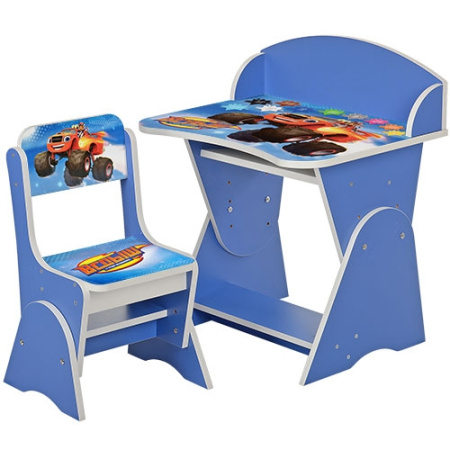 фото Регулируемая парта со стульчиком ML-315-10-2 Вспыш (синяя)