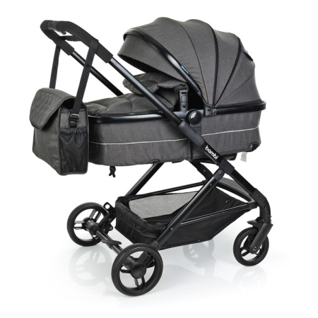 фото Коляска детская универсальная Bambi M 3895-11 трансформер джинсовая (серая)