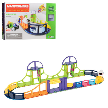 фото Магнитный конструктор для детей LQ642 трек транспорт (56 деталей)