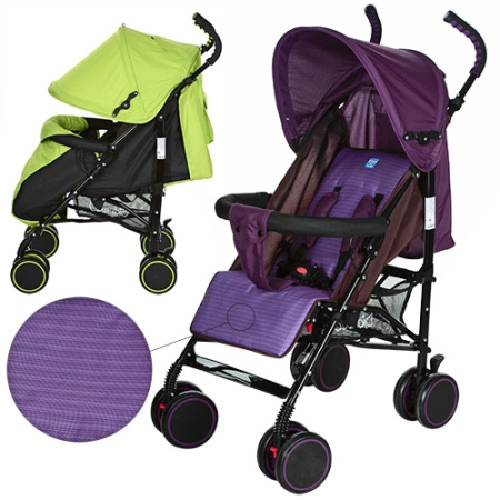 фото Детская коляска BAMBI M 3426-1 прогулочная трость (салатовая фиолетовая)