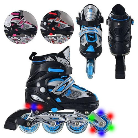 фото Раздвижные ролики A 7048 M (размер 36-39) с подсветкой