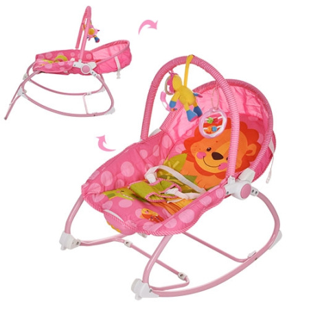 фото Детский шезлонг-качалка BF570-8 вибро музыка свет (розовый)