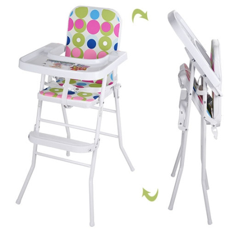 фото Стульчик для кормления HB 303-8-5 регулируемый (кружочки)
