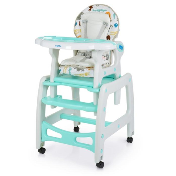 Детский стульчик для кормления M 1563 Animal Mint животные (мятный)