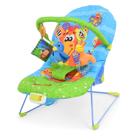 фото Шезлонг детский 60661G с музыкой и вибро дуга с подвесками