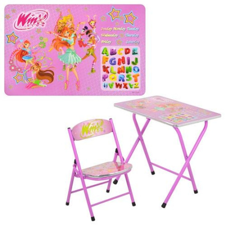 фото Детская парта DT 19-15 столик со стульчиком с Винксами (розовая)