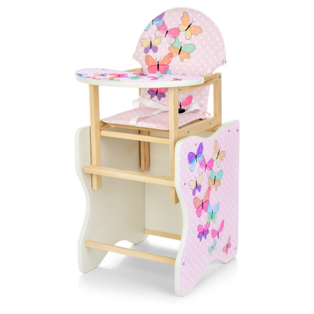 фото Деревянный стульчик-трансформер для кормления М K-112-36PU Бабочки экокожа