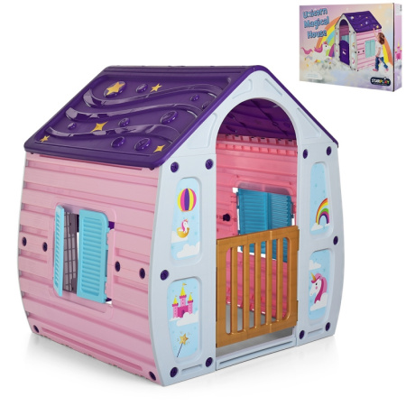 фото Детский домик для игр 23-561 UNICORN MAGICAL HOUSE из пластика (розово-фиолетовый)