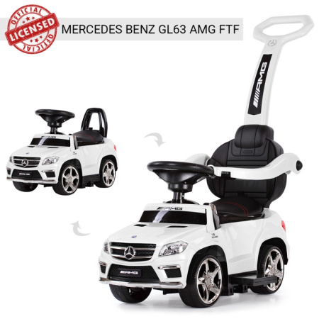 фото Детская машинка-качалка Mercedes AMG SX1578-1 с кожаным сиденьем (белая)