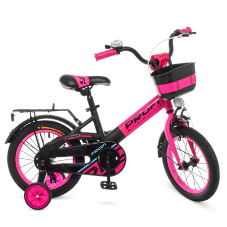 фото Детский двухколесный велосипед 14 дюймов Profi W14115-7 Original (розово-черный матовый)