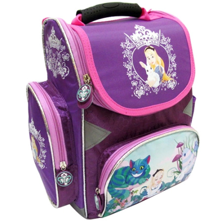 фото Рюкзак с ортопедической спинкой JO-16001 «Алиса в стране чудес» со светоотражателями (25-33-13см)