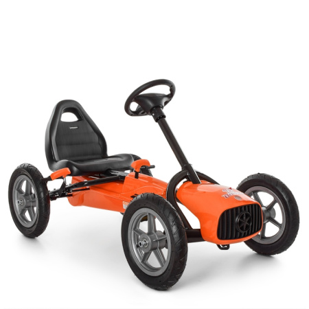фото Металлический педальный карт Bambi M 4119-7 надувные колеса (оранжевый)